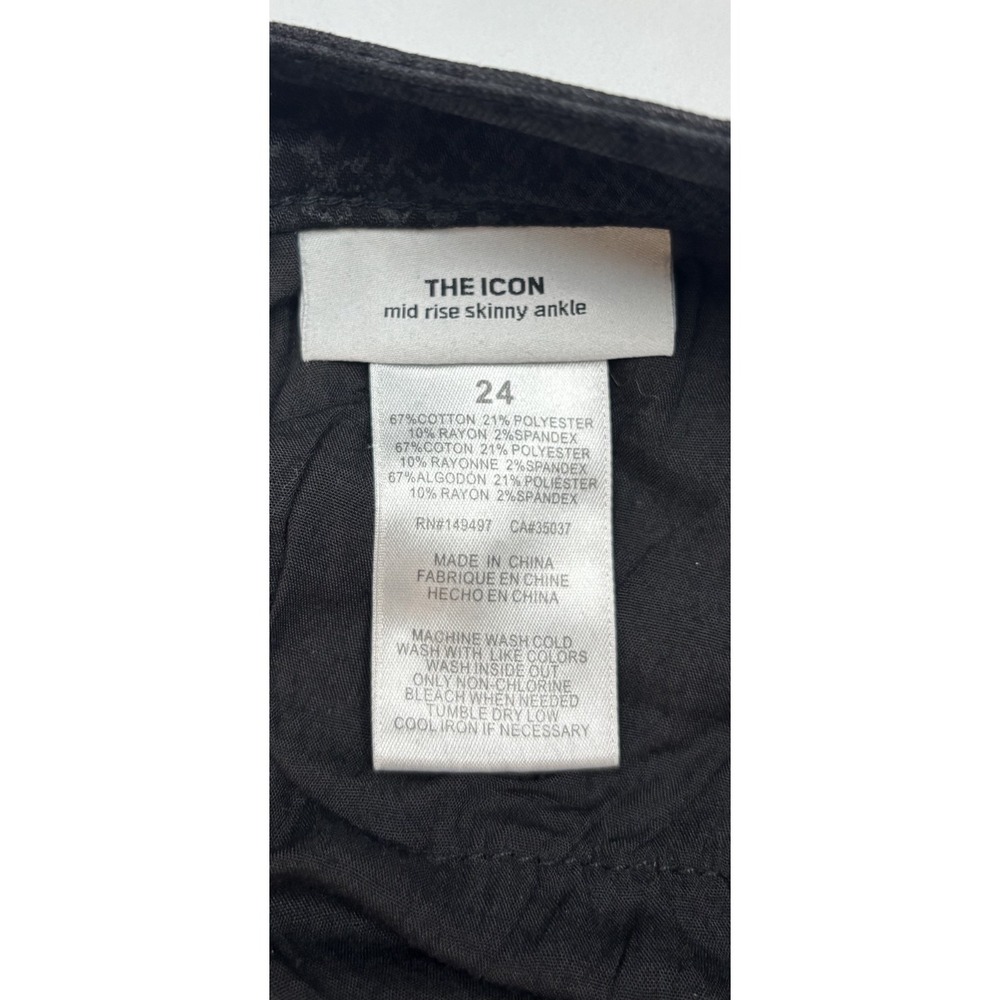 Joe's Jeans The Icon Mid Rise Skinny Ankle Size 24 Black Snake Print Stretch - Picture 5 of 8